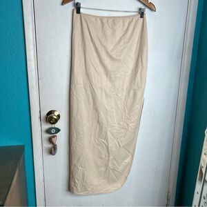 David’s Bridal Dominique full length control slip skirt large slit bride